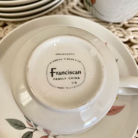 RARE Replacement VTG Springsong by Franciscan 1 Teacup and Saucer Set 2 Pieces - Picture 5 of 7